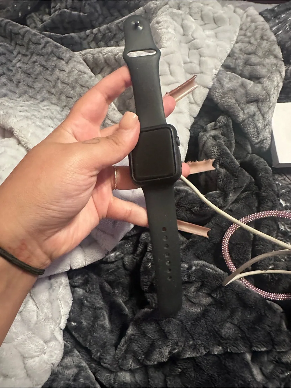 Apple Black Smartwatch with Silicone Band